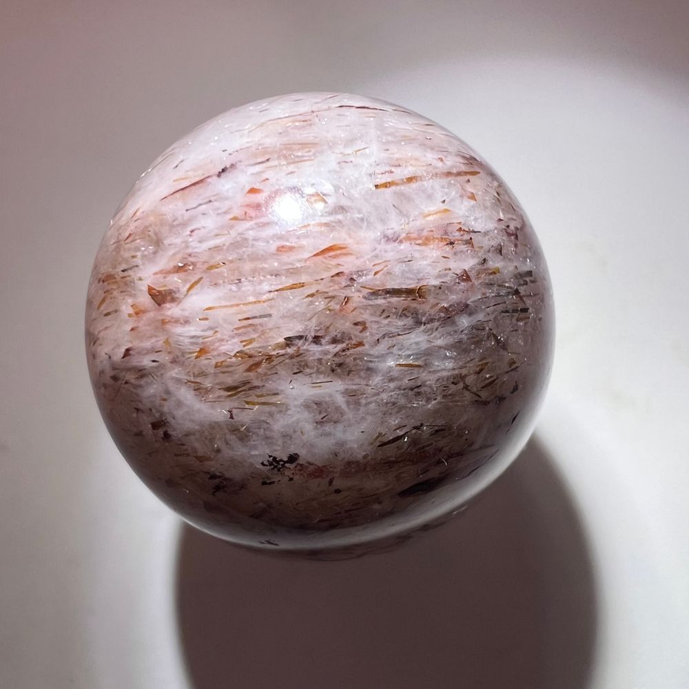 Golden Rutilated Quartz Marble Sphere - Picture 5 of 11